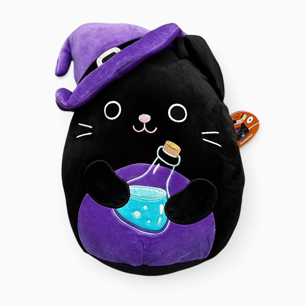 Squishmallows Autumn Black Cat Witch Halloween Plush 12" NWT